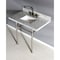 Kingston Brass 36X22 Marble Vanity Top W/ Brass Feet Combo, Marble/ Nickel KVPB36MBSQ8 - alternate 3